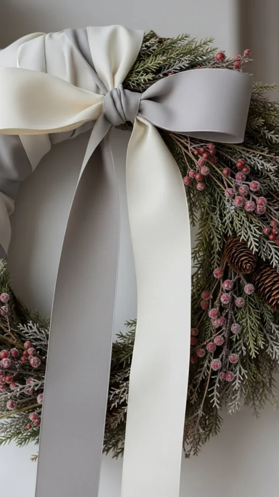 Neutral Ribbon-Wrapped Wreath