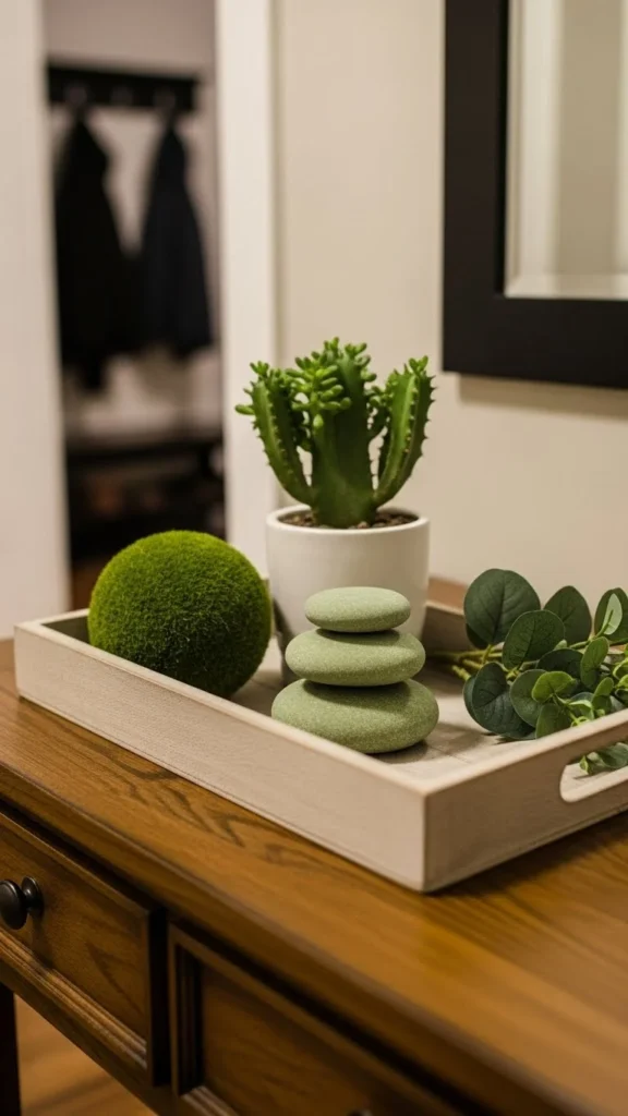 Neutral Tray With Green Accents