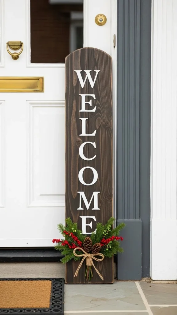 Neutral Winter Welcome Sign