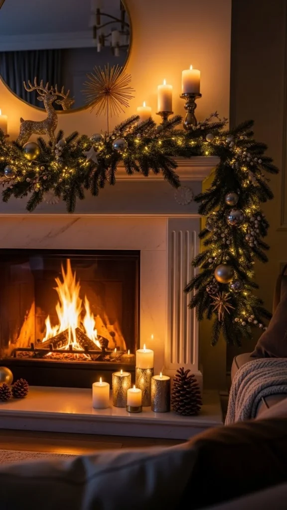New Year Fireplace Decor