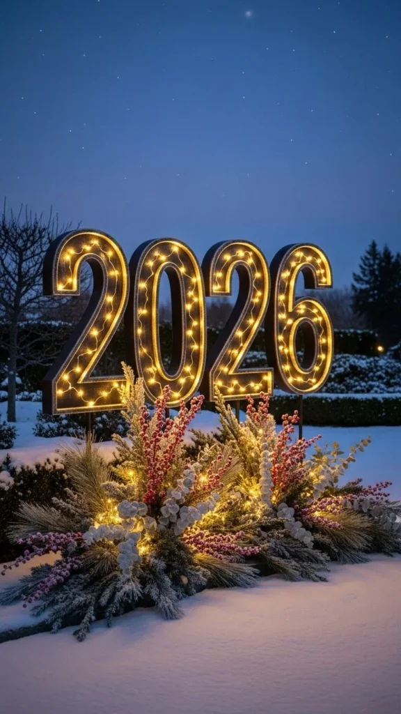 Oversized Year Numbers on the Lawn