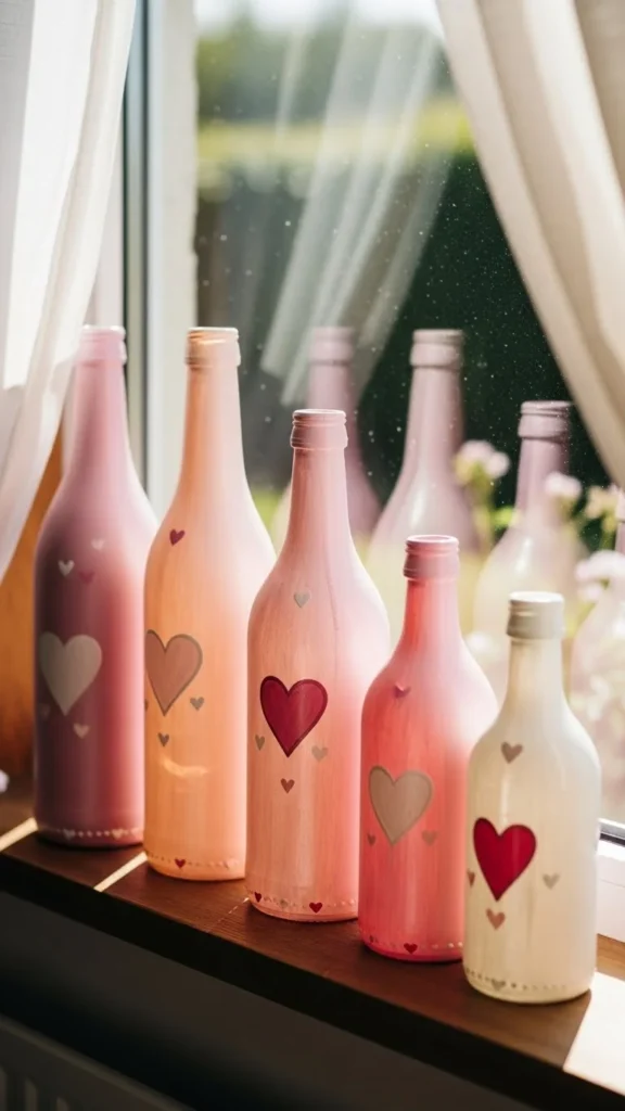 Painted Glass Bottle Decor