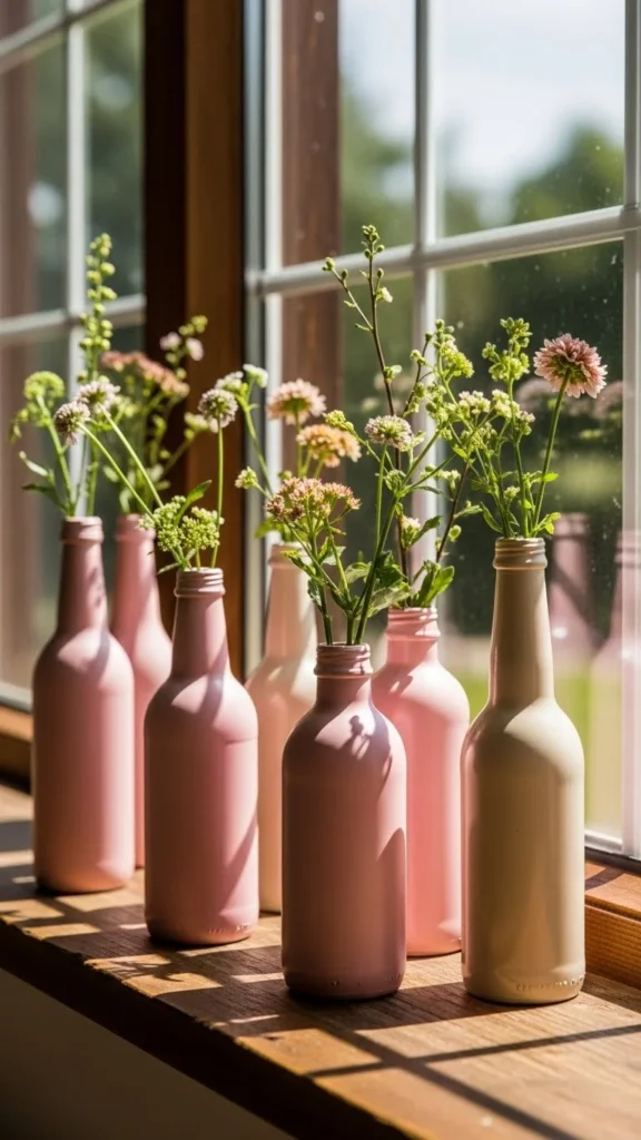 Painted Glass Bottle Vases