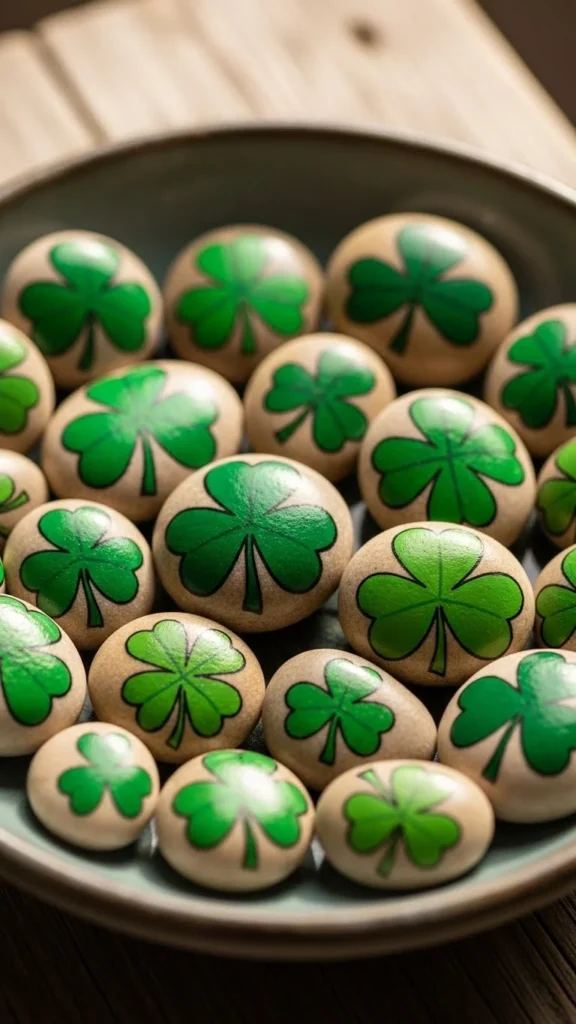 Painted Rock Shamrocks