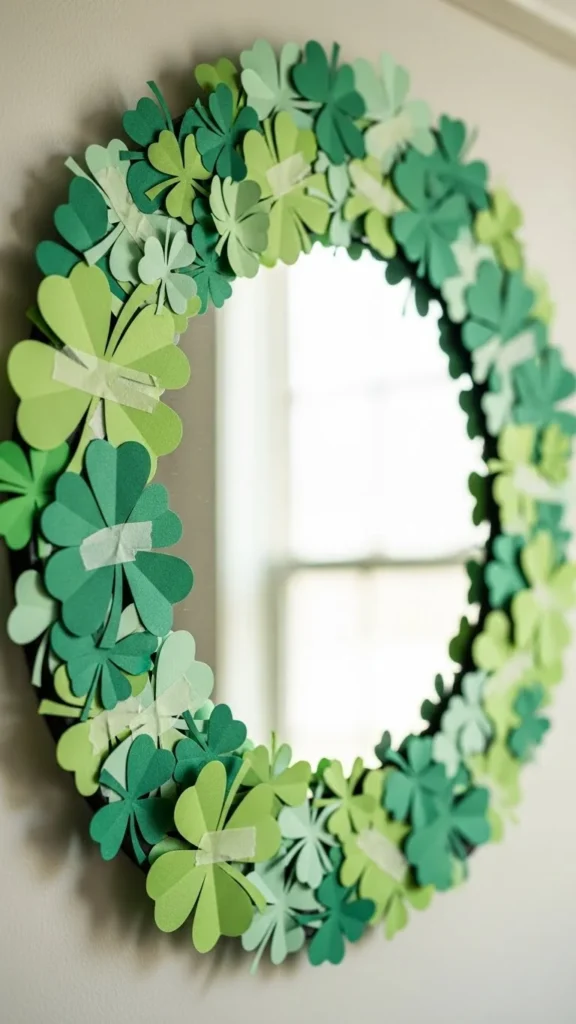 Paper Clover Mirror Decor