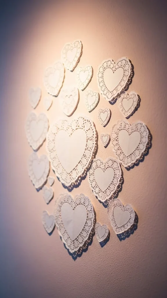 Paper Doily Heart Wall
