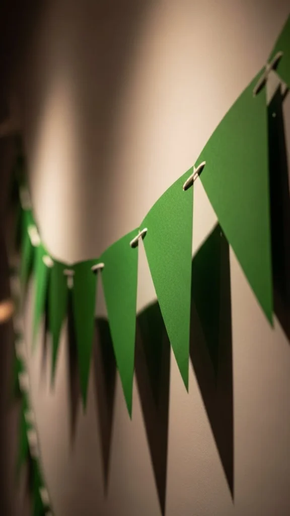 Paper Flag Banner in Green Tones