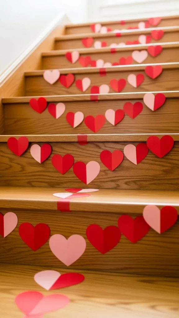 Paper Heart Stair Decor