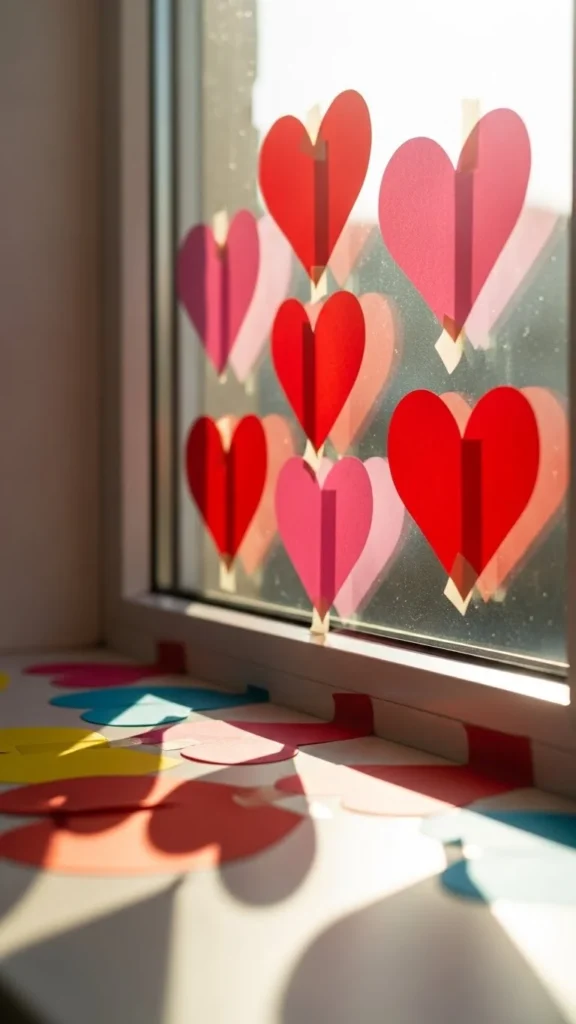 Paper Heart Window Clings