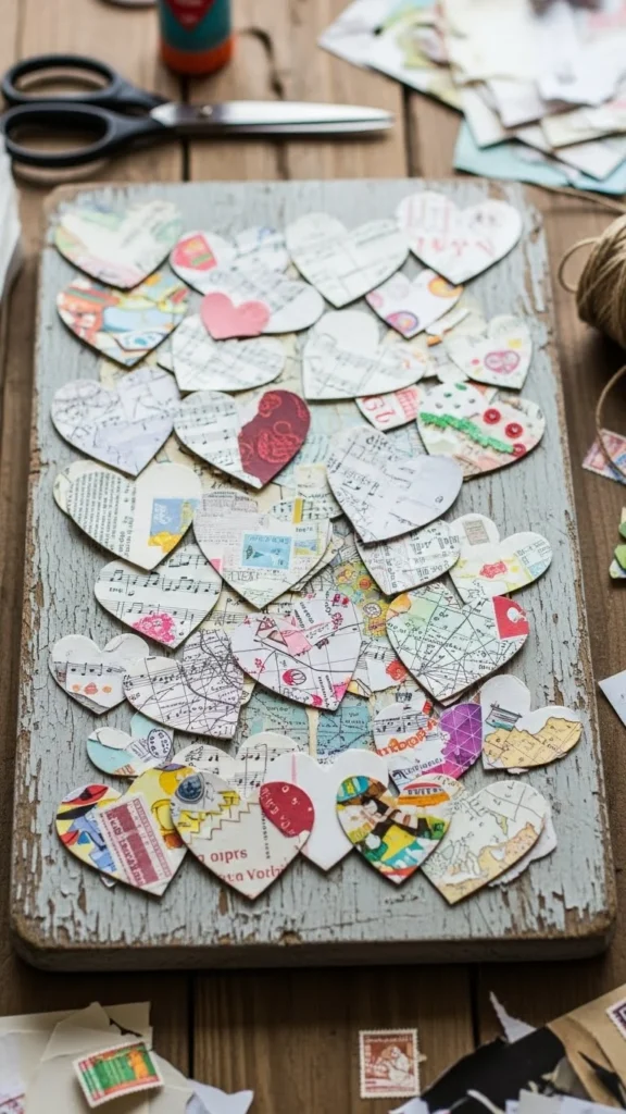 Paper Scrap Heart Collage