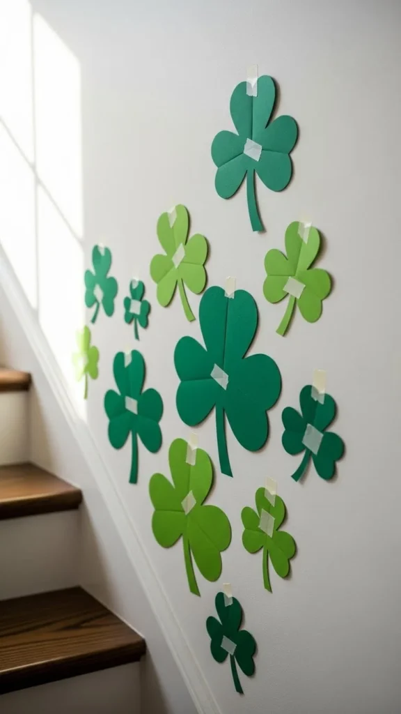Paper Shamrock Stair Accents