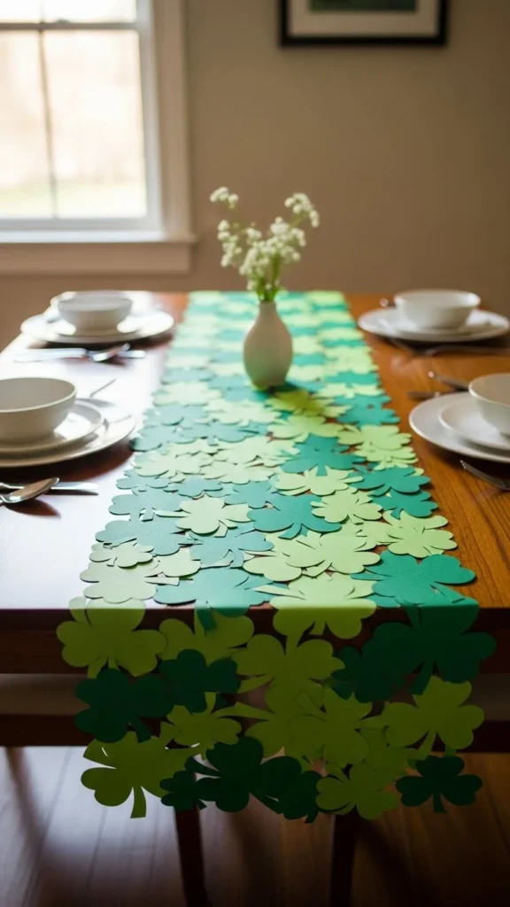 Paper Shamrock Table Runner