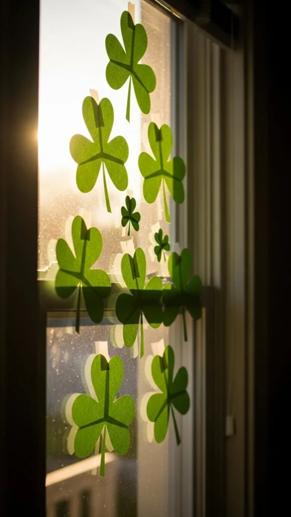 Paper Shamrock Window Decals