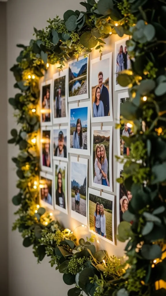 Photo Wall With Greenery