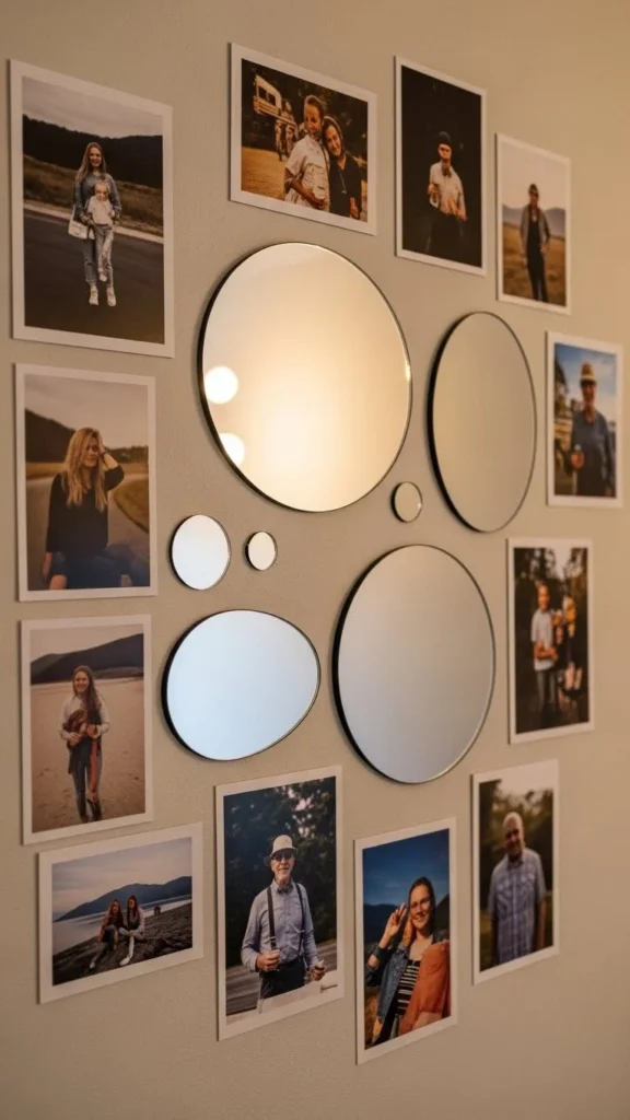 Photo Wall With Mirrors