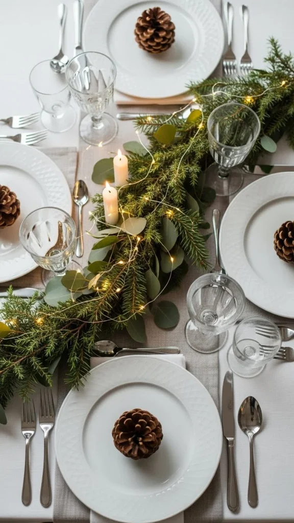 Pinecone Accents at Each Plate