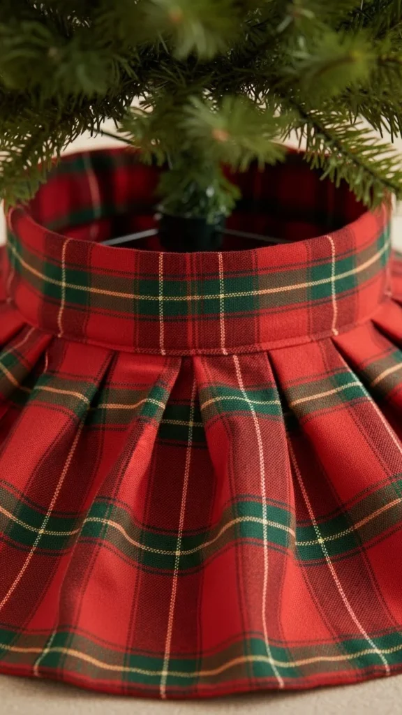 Plaid Fabric Ring Collar