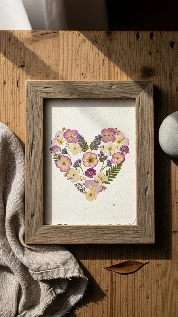 Pressed Flower Heart Frames