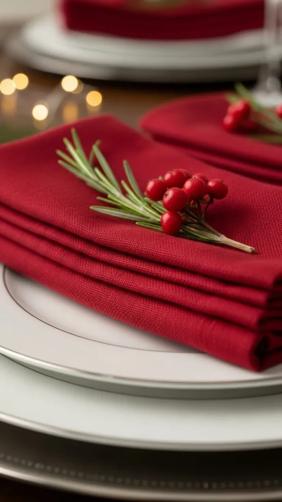 Red Linen Napkins for a Pop of Color