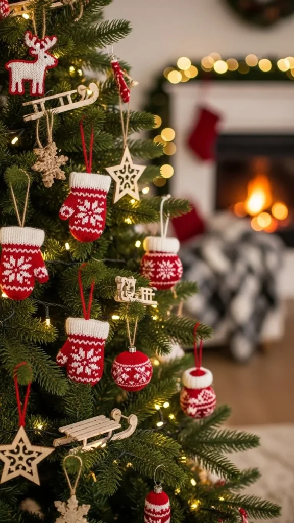 Red & White Nordic Tree