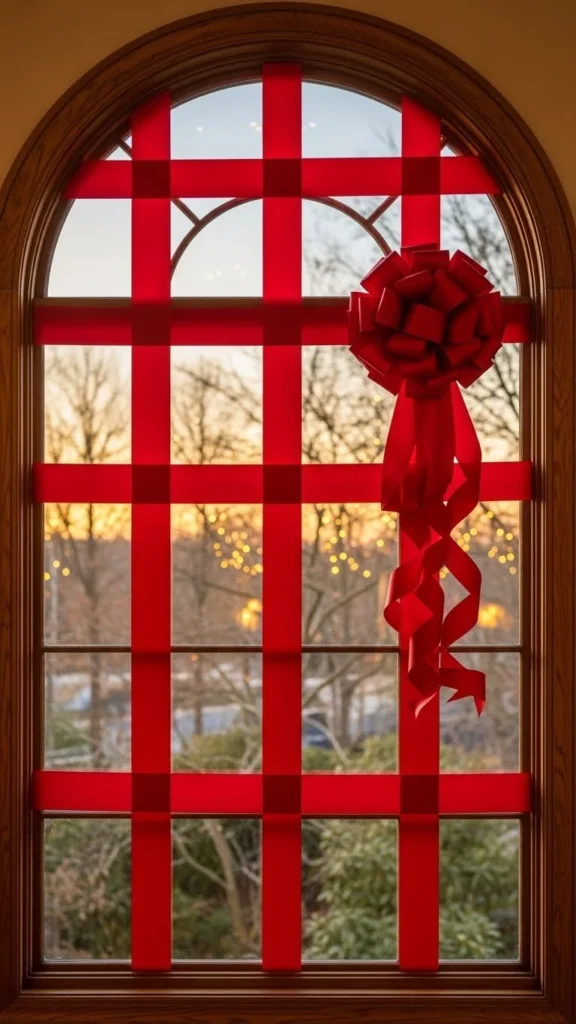 Ribbon-Wrapped Window Frame