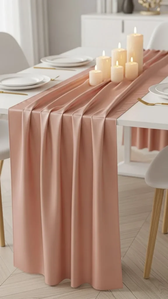 Rose Gold Satin Runner