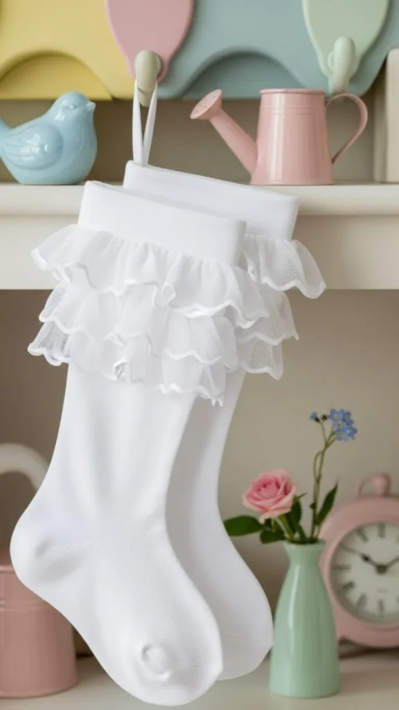 Ruffled Cottage-Style Stockings