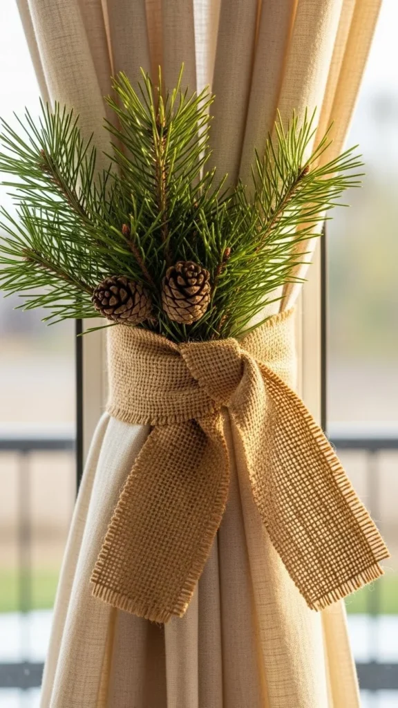 Rustic Burlap Curtain Ties