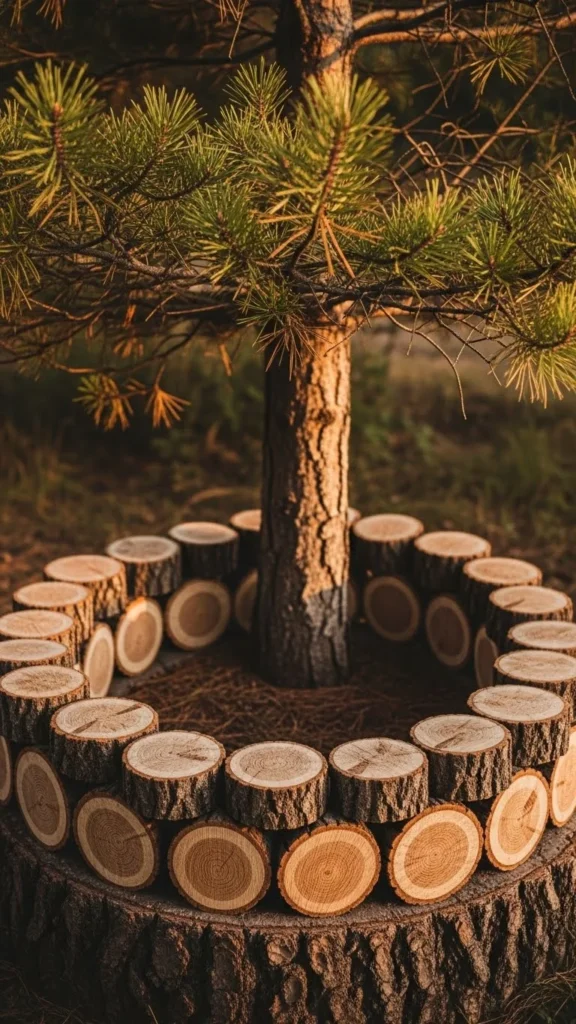 Rustic Log Slice Ring