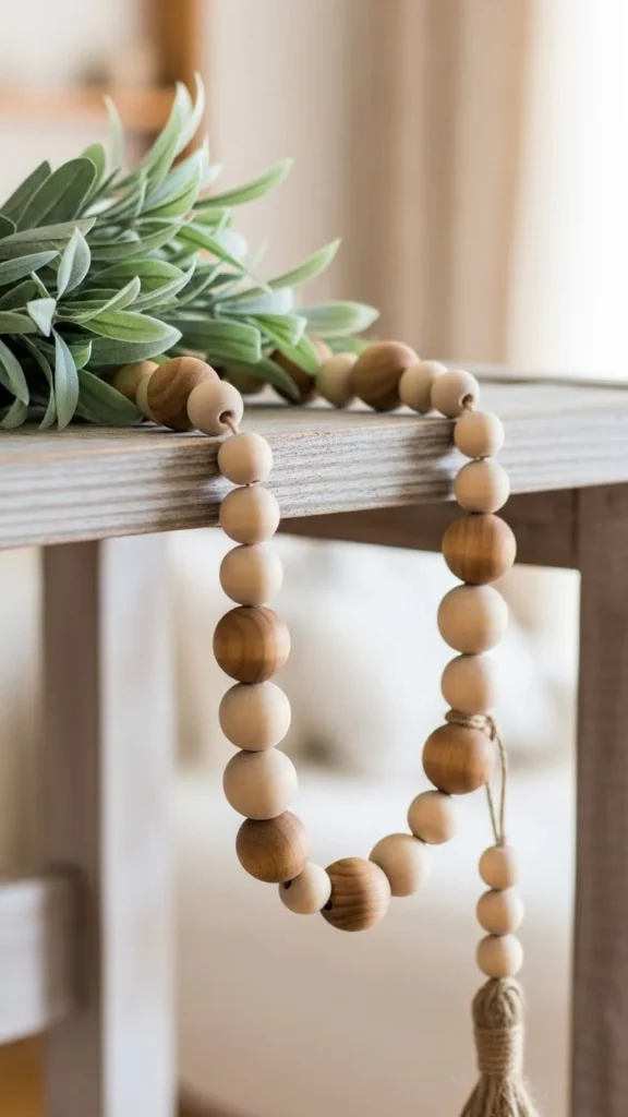 Rustic Wooden Bead Garland