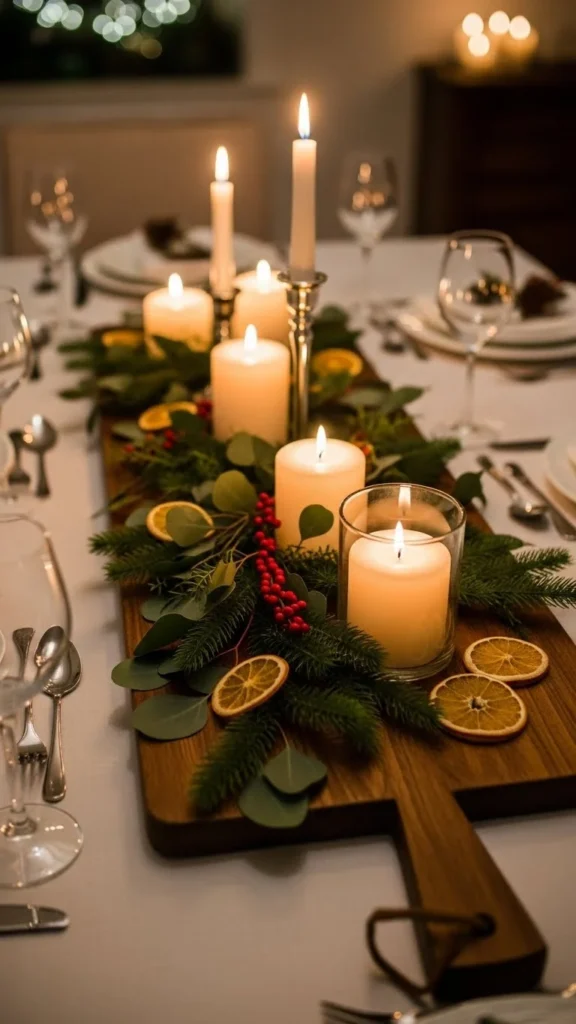 Rustic Wooden Board Centerpiece