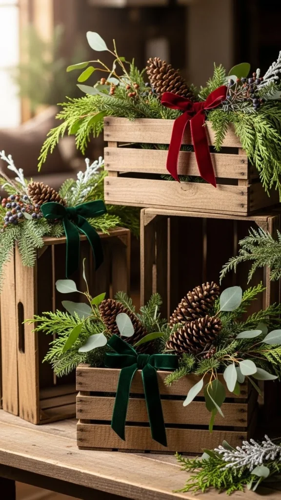 Rustic Wooden Crates Display