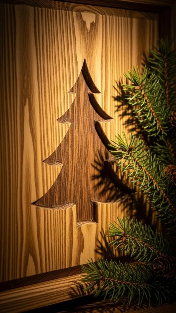Rustic Wooden Tree Silhouette