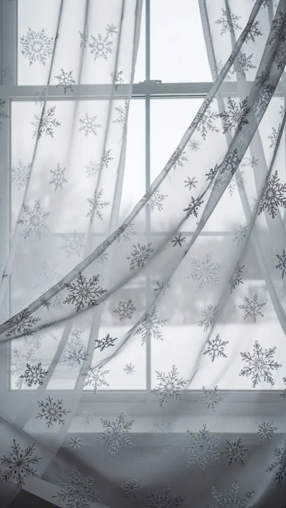 Sheer Snowy Drapes
