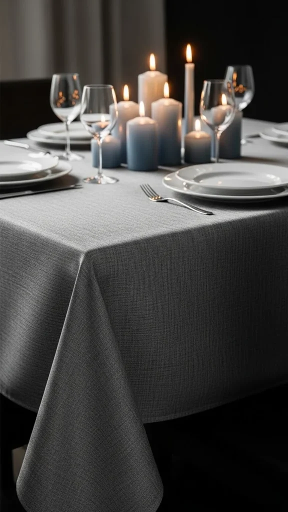 Shimmering Gray Tablecloth