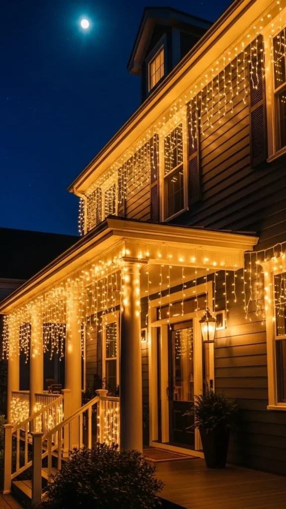 Shimmering Outdoor Curtain Lights
