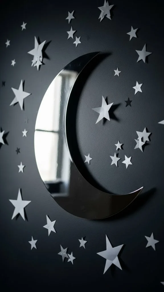 Silver Moon and Star Scene