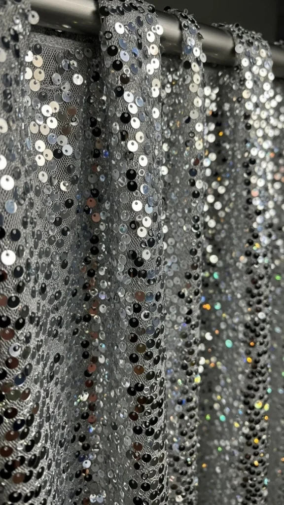 Silver Sequin Fabric Backdrop