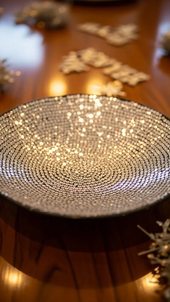Silver Sequin Table Bowl