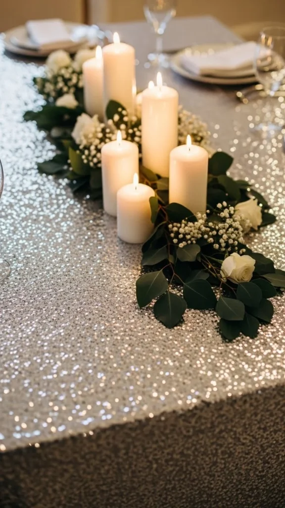 Silver Sequin Tablecloth