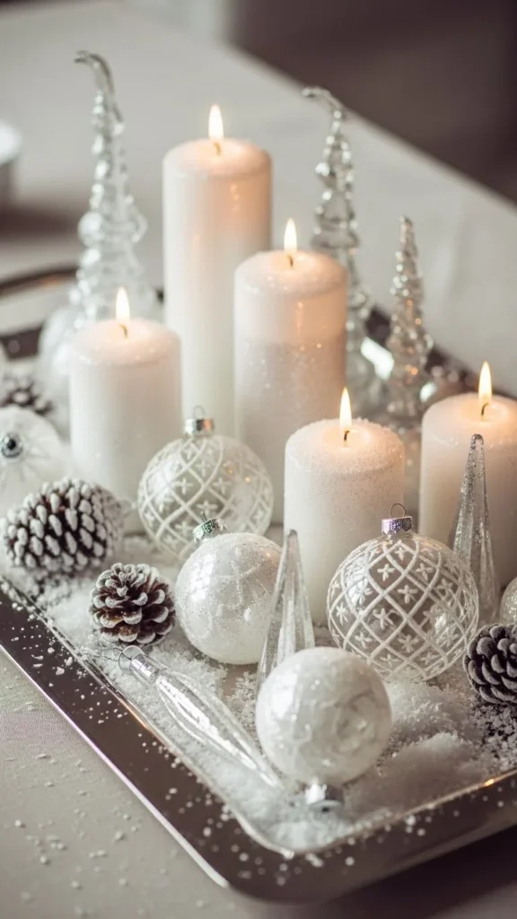 Silver + White Winter Tray