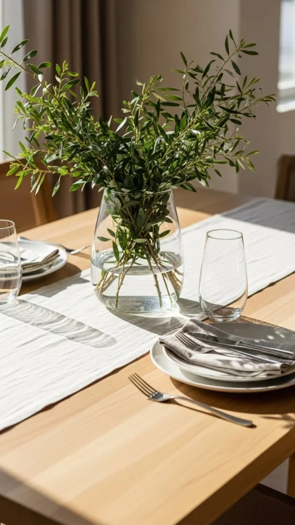 Simple Green Centerpiece with Branches
