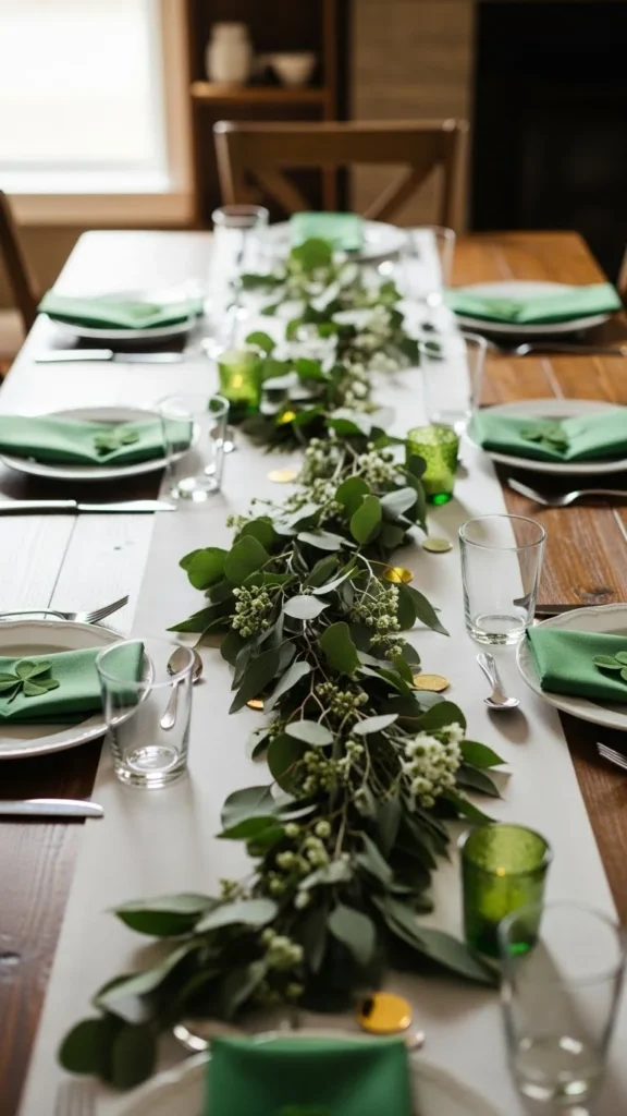 Simple Greenery Down the Center