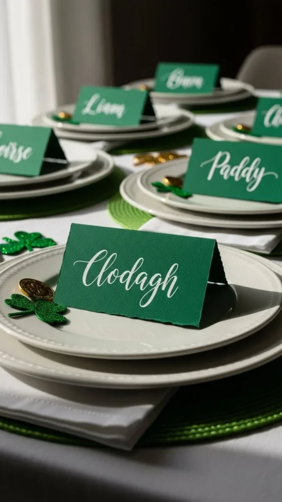 Simple Place Cards with Green Paper