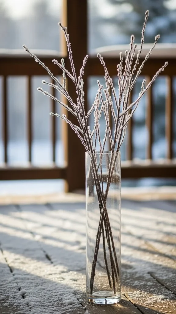 Snow-Kissed Branch Vase