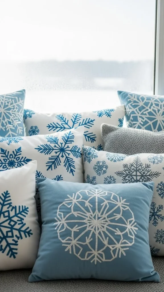Snowflake-Themed Pillows