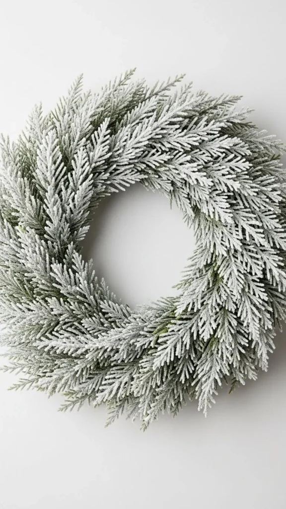 Snowy Cedar Garland Wreath