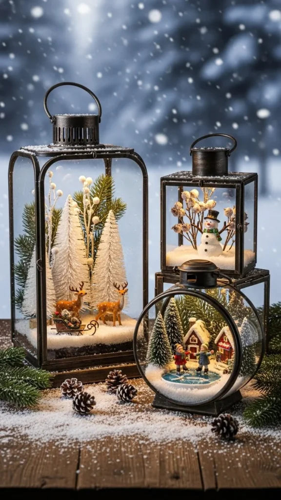 Snowy Lantern Terrariums