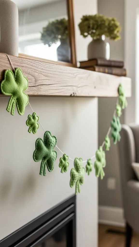 Soft Felt Shamrock Garland