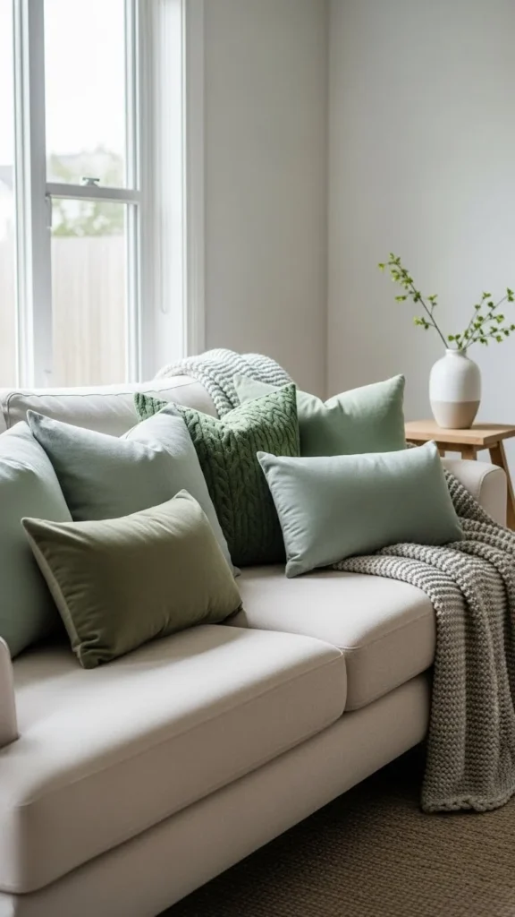 Soft Green Throw Pillows